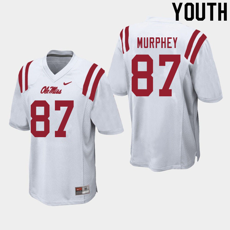 Youth #87 Sam Murphey Ole Miss Rebels College Football Jerseys Sale-White